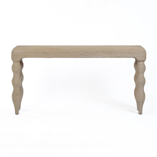 TOV Furniture Vicky Coastal-Inspired 68" Handwoven Rattan Console Table with Wavy Legs - Effortless Style & Charm TOV-OC21043