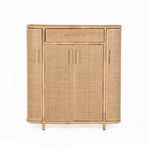 TOV Furniture Tarot Natural Rattan Bar Cabinet - Coastal Luxe Design with Soft-Close Doors & Ample Storage Space TOV-OC21044