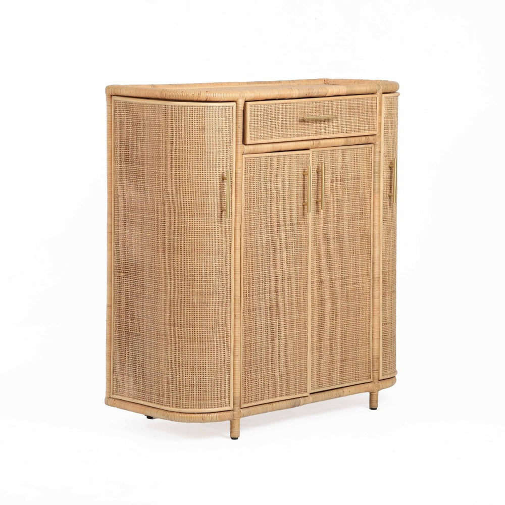 TOV Furniture Tarot Natural Rattan Bar Cabinet - Coastal Luxe Design with Soft-Close Doors & Ample Storage Space TOV-OC21044