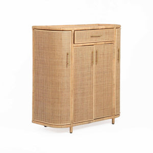 TOV Furniture Tarot Natural Rattan Bar Cabinet - Coastal Luxe Design with Soft-Close Doors & Ample Storage Space TOV-OC21044
