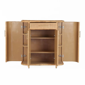 TOV Furniture Tarot Natural Rattan Bar Cabinet - Coastal Luxe Design with Soft-Close Doors & Ample Storage Space TOV-OC21044
