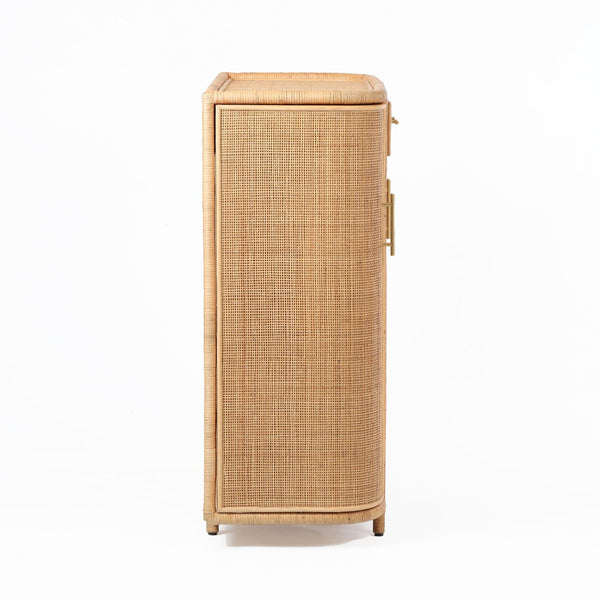 TOV Furniture Tarot Natural Rattan Bar Cabinet - Coastal Luxe Design with Soft-Close Doors & Ample Storage Space TOV-OC21044