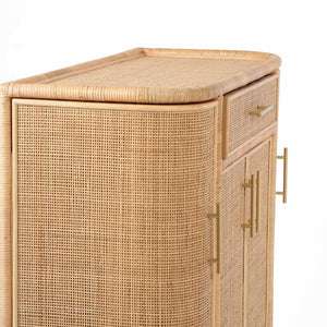 TOV Furniture Tarot Natural Rattan Bar Cabinet - Coastal Luxe Design with Soft-Close Doors & Ample Storage Space TOV-OC21044