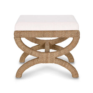 TOV Furniture Kappa Natural Seagrass Stool - Handcrafted Coastal Accent with Comfortable Upholstered Seat & Style TOV-OC21047