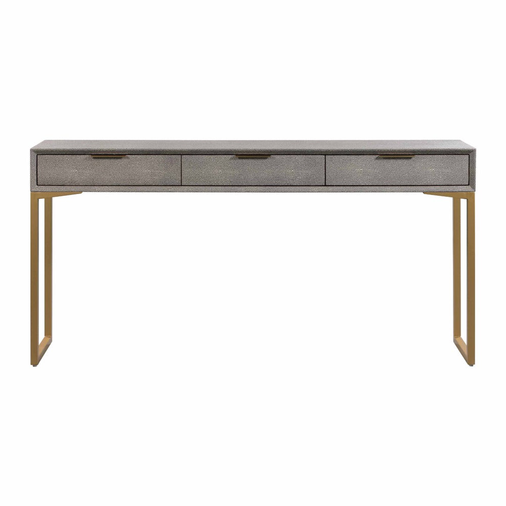 TOV Furniture Pesce Shagreen Console Table with 3 Felt-Lined Drawers – Modern Luxury for Your Entryway or Living Room TOV-OC44014