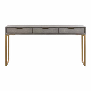 TOV Furniture Pesce Shagreen Console Table with 3 Felt-Lined Drawers – Modern Luxury for Your Entryway or Living Room TOV-OC44014