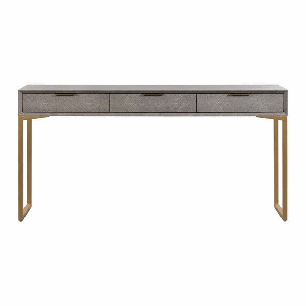 TOV Furniture Pesce Shagreen Console Table with 3 Felt-Lined Drawers – Modern Luxury for Your Entryway or Living Room TOV-OC44014