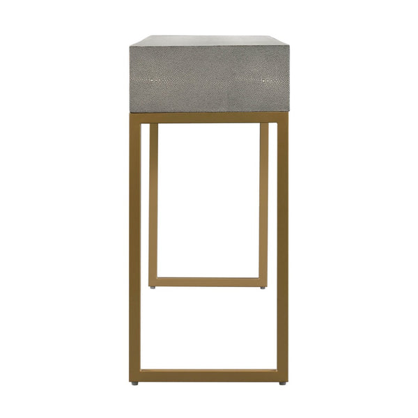 TOV Furniture Pesce Shagreen Console Table with 3 Felt-Lined Drawers – Modern Luxury for Your Entryway or Living Room TOV-OC44014