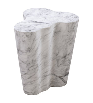 TOV Furniture Slab Concrete Indoor/Outdoor Side Table - Sculptural Elegance with Marble Finish for Modern Spaces White Marble / Tall TOV-OC44038