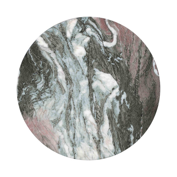 TOV Furniture Rue Faux Marble Round Side Table - Stylish Indoor/Outdoor Accent with Durable Concrete & Modern Design Grey TOV-OC44041