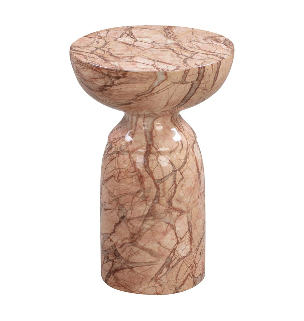 TOV Furniture Rue Faux Marble Round Side Table - Stylish Indoor/Outdoor Accent with Durable Concrete & Modern Design Sunset TOV-OC44042