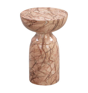 TOV Furniture Rue Faux Marble Round Side Table - Stylish Indoor/Outdoor Accent with Durable Concrete & Modern Design Sunset TOV-OC44042
