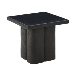 TOV Furniture Kayla Faux Plaster Square Side Table – Stylish Indoor/Outdoor Accent for Modern Living Spaces Black TOV-OC44164