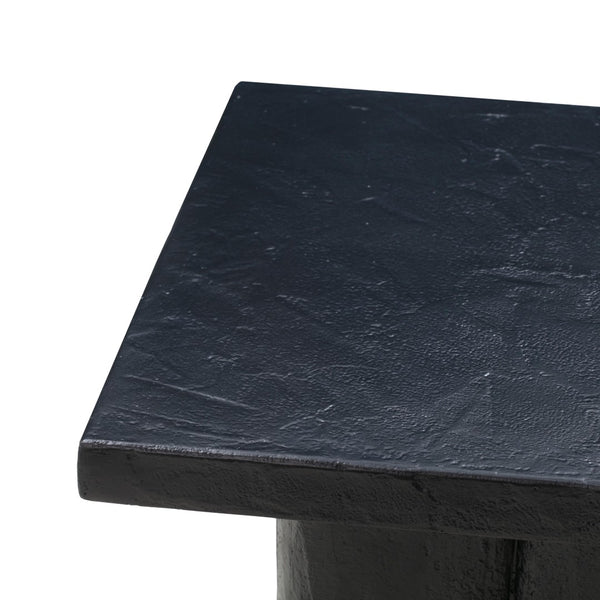 TOV Furniture Kayla Faux Plaster Square Side Table – Stylish Indoor/Outdoor Accent for Modern Living Spaces Black TOV-OC44164