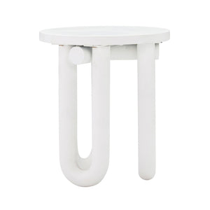 TOV Furniture Tildy White Concrete Round Side Table - Handcrafted Accent for Indoor & Outdoor Spaces, Durable Design TOV-OC44176