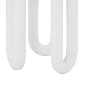 TOV Furniture Tildy White Concrete Round Side Table - Handcrafted Accent for Indoor & Outdoor Spaces, Durable Design TOV-OC44176