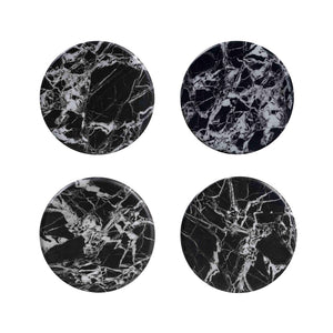 TOV Furniture Marisol Black Faux Marble Side Table – Elegant Concrete Accent for Indoor & Outdoor Spaces, 14” x 18” TOV-OC44183