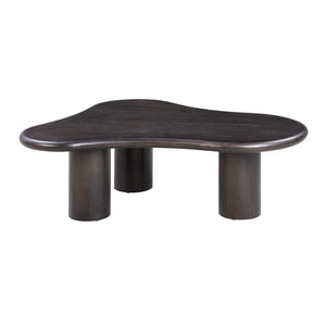 TOV Furniture Gotham 48" Modern Wood Coffee Table - Sculptural Design with Generous Surface for Stylish Living Rooms Dark Umber TOV-OC54187