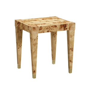 TOV Furniture Brandyss Burl End Table - Contemporary Side Table with Rustic Brass Accents for Modern Living Spaces Natural TOV-OC54191