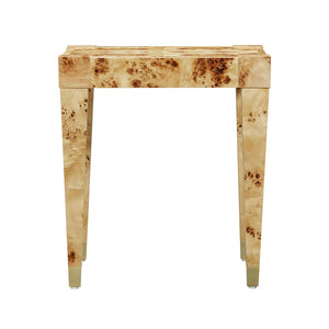 TOV Furniture Brandyss Burl End Table - Contemporary Side Table with Rustic Brass Accents for Modern Living Spaces Natural TOV-OC54191