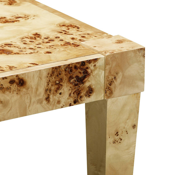 TOV Furniture Brandyss Burl End Table - Contemporary Side Table with Rustic Brass Accents for Modern Living Spaces Natural TOV-OC54191