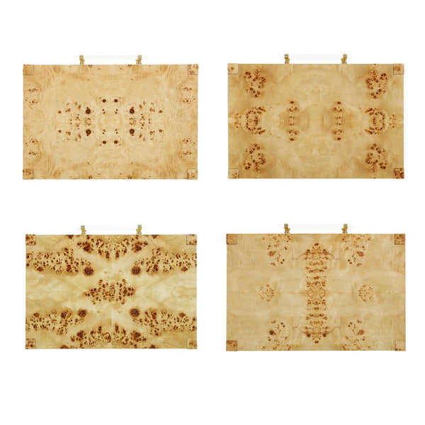 TOV Furniture Brandyss Burl End Table - Contemporary Side Table with Rustic Brass Accents for Modern Living Spaces Natural TOV-OC54191