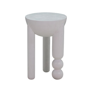 TOV Furniture Morse Wooden Accent Table - Handcrafted Solid Rubberwood Design Perfect for Small Spaces and Decor White TOV-OC54197