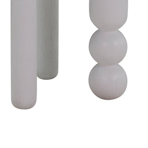 TOV Furniture Morse Wooden Accent Table - Handcrafted Solid Rubberwood Design Perfect for Small Spaces and Decor White TOV-OC54197