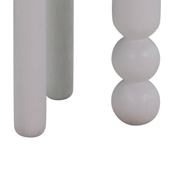 TOV Furniture Morse Wooden Accent Table - Handcrafted Solid Rubberwood Design Perfect for Small Spaces and Decor White TOV-OC54197