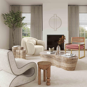 TOV Furniture Morse Wooden Accent Table - Handcrafted Solid Rubberwood Design Perfect for Small Spaces and Decor Cognac TOV-OC54198