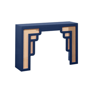 TOV Furniture Suzie 45" Rattan Console Table - Art Moderne Design with Chic Curves for Stylish Entryways and Living Spaces Navy TOV-OC54208