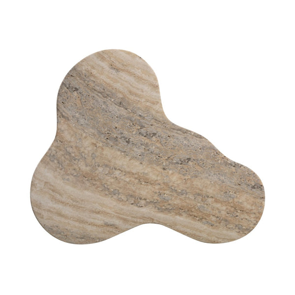 TOV Furniture Slab Concrete Indoor/Outdoor Side Table - Sculptural Elegance with Marble Finish for Modern Spaces Travertine / Tall TOV-OC54215