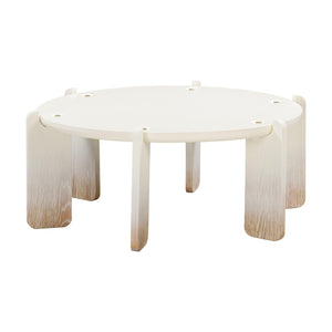 TOV Furniture Gloria 35" Cream Oak Round Coffee Table - Contemporary Elegance, Handmade Craftsmanship & Versatile Style TOV-OC54223