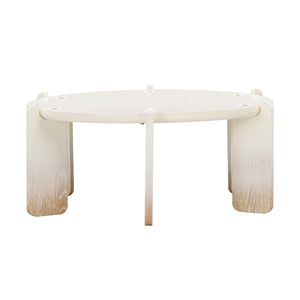 TOV Furniture Gloria 35" Cream Oak Round Coffee Table - Contemporary Elegance, Handmade Craftsmanship & Versatile Style TOV-OC54223