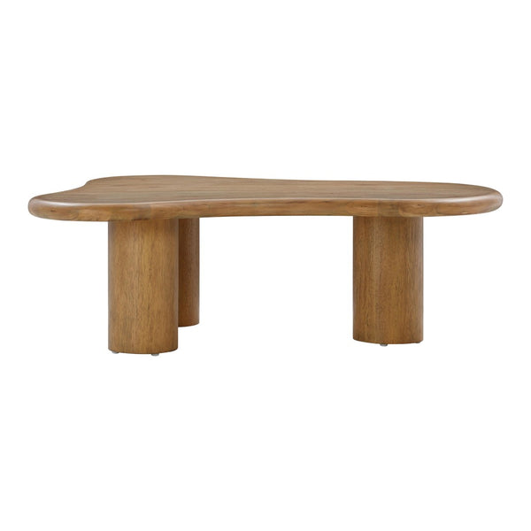 TOV Furniture Gotham 48" Modern Wood Coffee Table - Sculptural Design with Generous Surface for Stylish Living Rooms Cognac TOV-OC54261