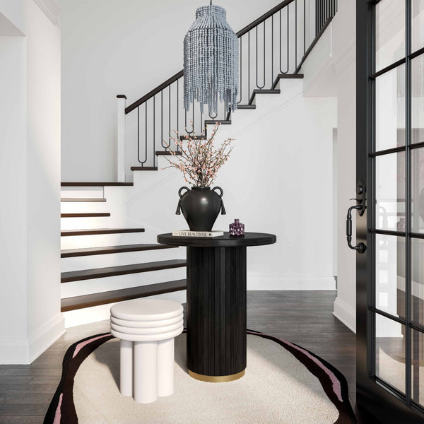 TOV Furniture Chelsea Oak Wood Entry Table – Elegant Console for Timeless Style, Perfect for Any Space or Decor Black TOV-OC54262