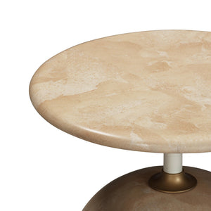TOV Furniture Mire Rose Faux Marble Side Table – Elegant Modern Accent with Gold Neck & Unique Dusty-Rose Finish TOV-OC54288