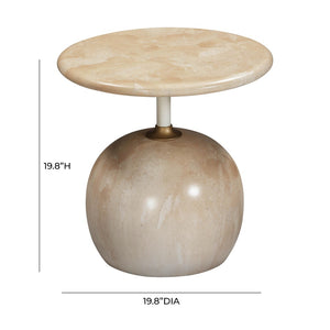 TOV Furniture Mire Rose Faux Marble Side Table – Elegant Modern Accent with Gold Neck & Unique Dusty-Rose Finish TOV-OC54288