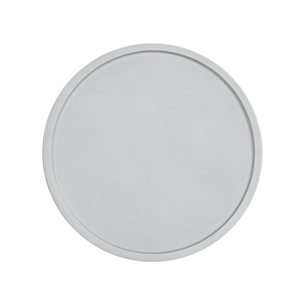 TOV Furniture Darcy Concrete Indoor/Outdoor Side Table - Artisan Craftsmanship with Fluted Design for Any Space White TOV-OC54291