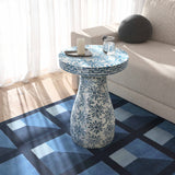 Halio Blue Floral Shell Side Table TOV-OC54310 TOV Furniture