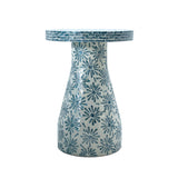 Halio Blue Floral Shell Side Table TOV-OC54310 TOV Furniture