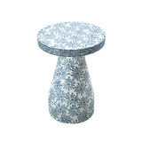 Halio Blue Floral Shell Side Table TOV-OC54310 TOV Furniture