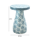 Halio Blue Floral Shell Side Table TOV-OC54310 TOV Furniture