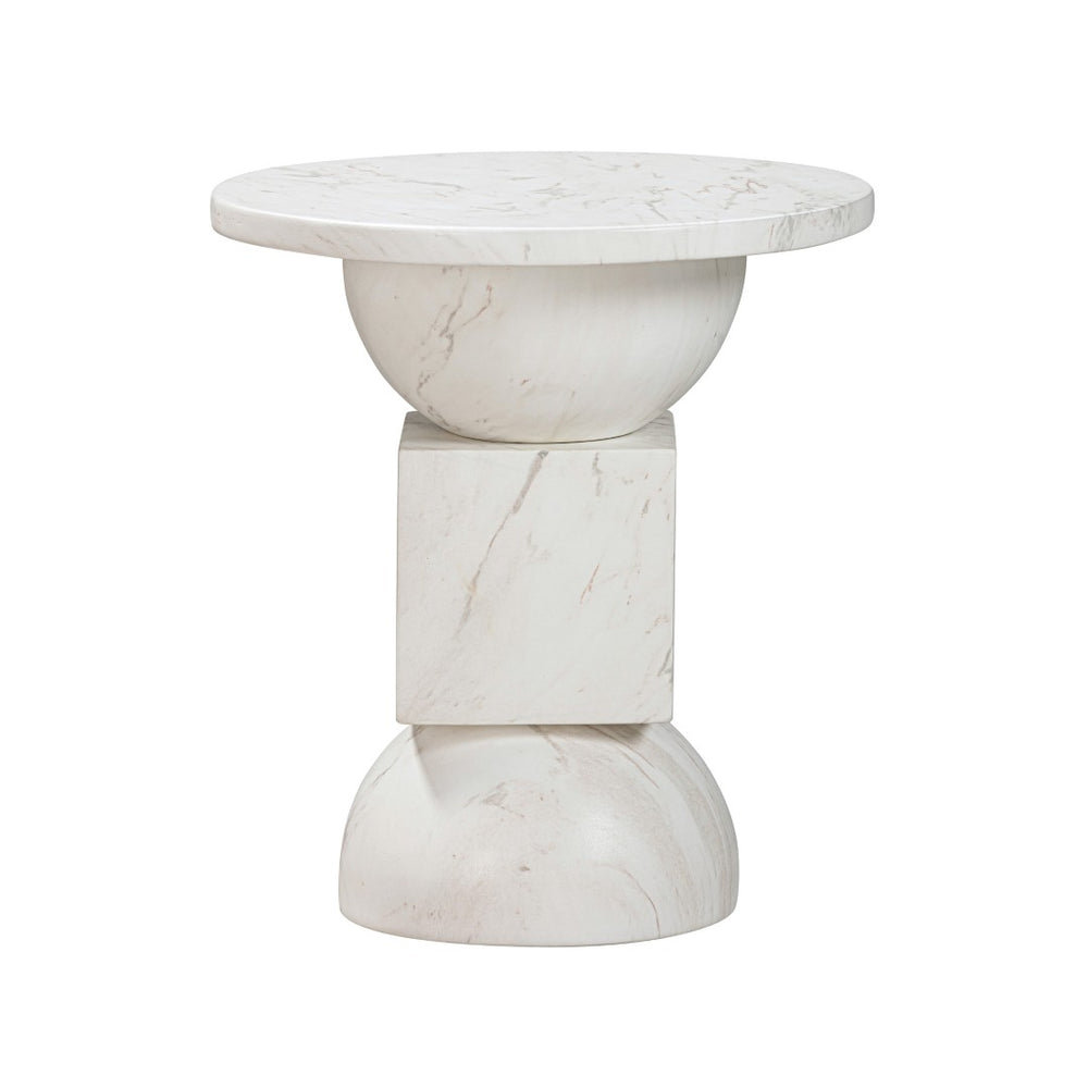 TOV Furniture Chip Faux Marble Side Table - Modern Italian-Inspired Design for Indoor & Outdoor Chic Style TOV-OC54316