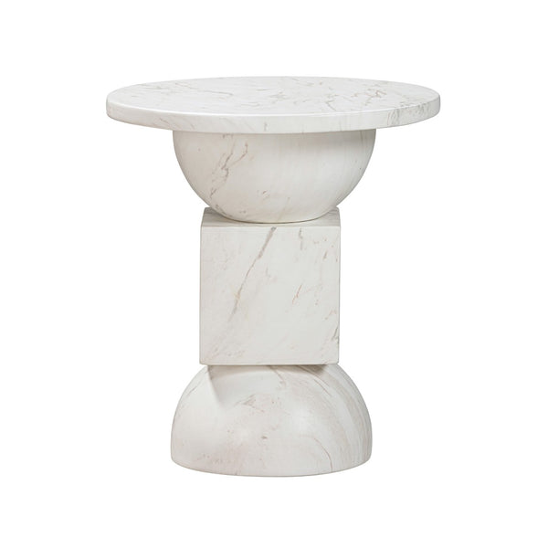 TOV Furniture Chip Faux Marble Side Table - Modern Italian-Inspired Design for Indoor & Outdoor Chic Style TOV-OC54316