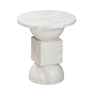TOV Furniture Chip Faux Marble Side Table - Modern Italian-Inspired Design for Indoor & Outdoor Chic Style TOV-OC54316