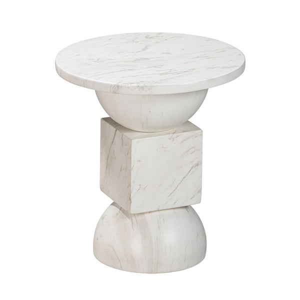 TOV Furniture Chip Faux Marble Side Table - Modern Italian-Inspired Design for Indoor & Outdoor Chic Style TOV-OC54316