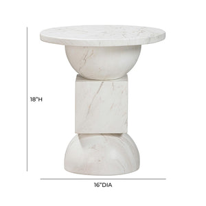 TOV Furniture Chip Faux Marble Side Table - Modern Italian-Inspired Design for Indoor & Outdoor Chic Style TOV-OC54316