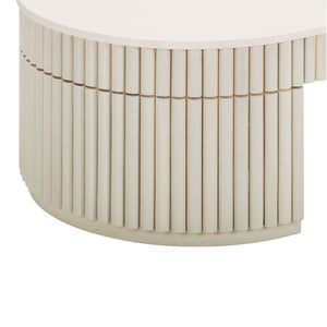 TOV Furniture Bella 48" Cream Oval Coffee Table - Artisan Crafted, Stylish Home Centerpiece with Glossy Top Finish TOV-OC54323