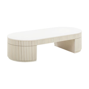 Bella Cream Oval Coffee Table TOV-OC54323 TOV Furniture